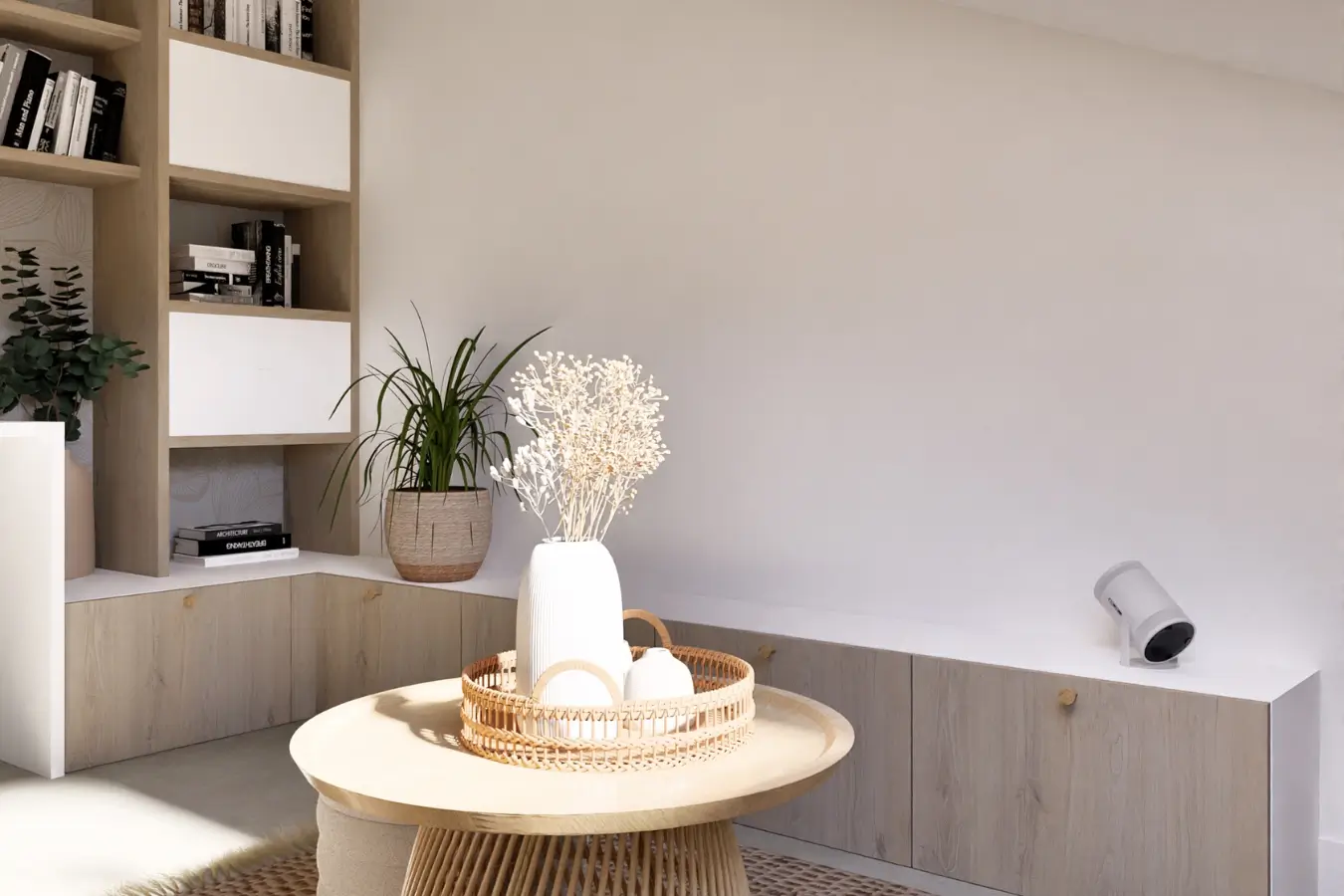 salon avec un vidéoprojecteur