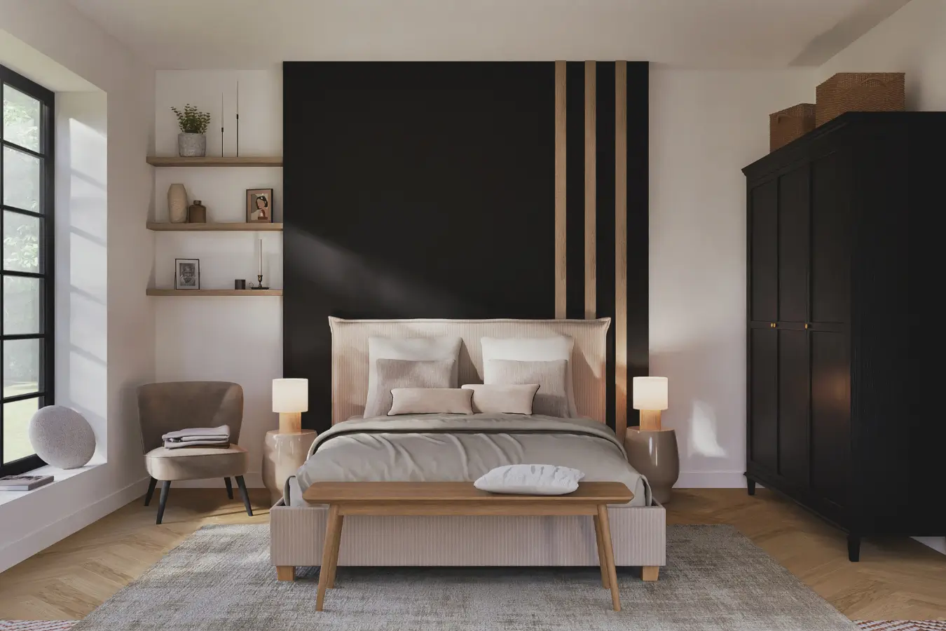 simulation couleur mur noir