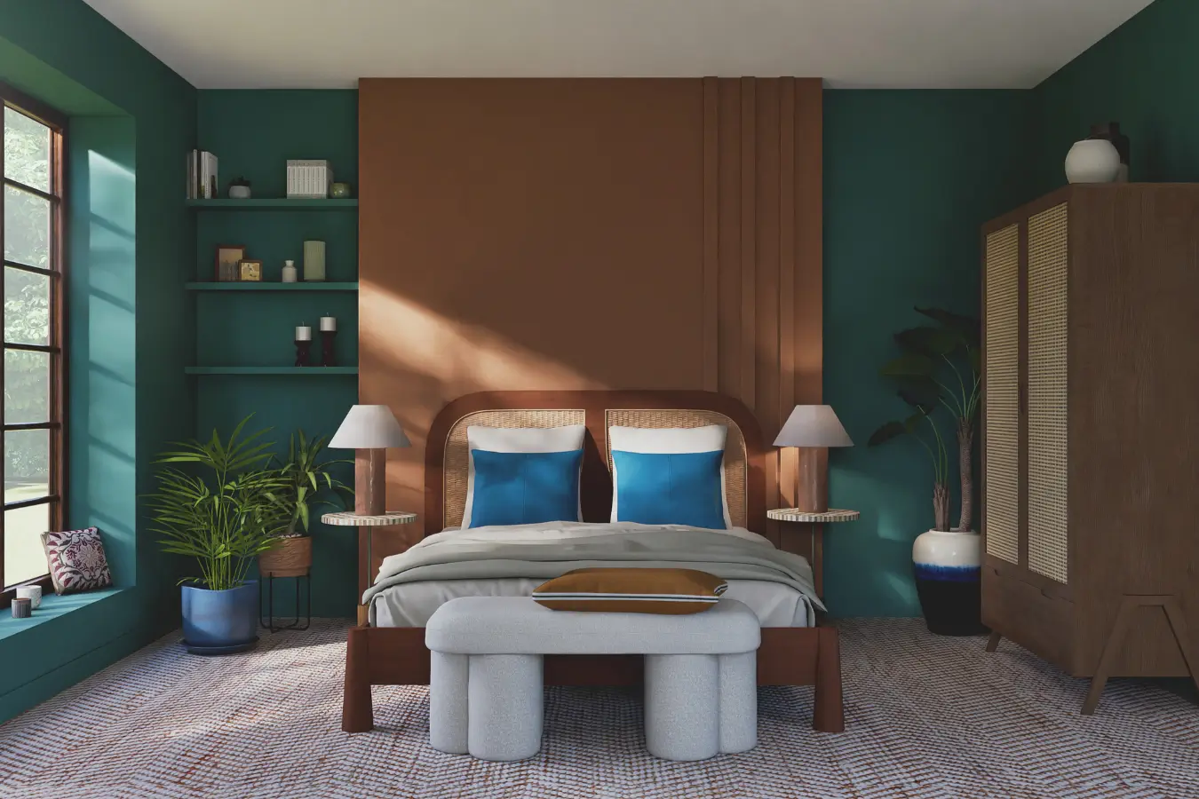 simulation couleur mur vert